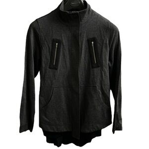 NWOT Cabi Full Zip Frontal Size Small Black/Smoky Gray Jacket Coat